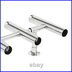 Boat Stainless Steel Rod Holder 5 TUBES Rod Rack Marine Fishing Angle Adjustable