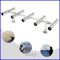 Boat Stainless Steel Rod Holder 5 TUBES Rod Rack Marine Fishing Angle Adjustable