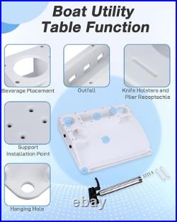Boat Table withRod Holder Mount Portable Boat Caddy Organizer Marine Table Utility Boat Table withRod Holder Mount Portable Boat Caddy Organizer Marine Table Utility