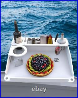 Boat Table withRod Holder Mount Portable Boat Caddy Organizer Marine Table Utility Boat Table withRod Holder Mount Portable Boat Caddy Organizer Marine Table Utility