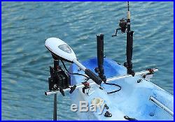 Brocraft Fishing Kayak Trolling Motor Mount Universal + Two Rocket rod holder