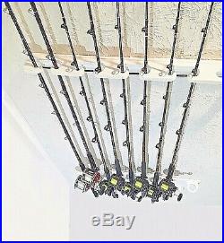 Ceiling Mounted Rod Holder for 10 Big Game Saltwater and Freshwater Rods & Reels