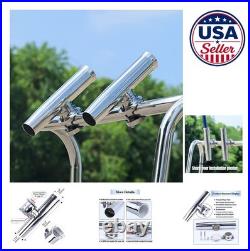 Clamp On Fishing Rod Holder 316 Stainless Steel for Boat Rail 1 1/4 to 2 Inch