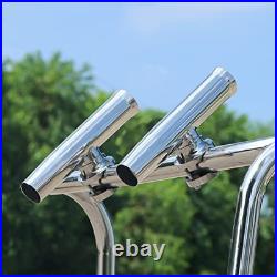 Clamp On Fishing Rod Holder 316 Stainless Steel for Boat Rail 1 1/4 to 2 Inch