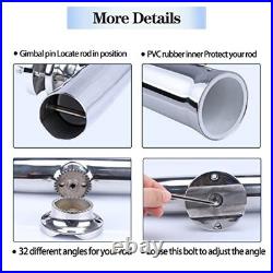 Clamp On Fishing Rod Holder 316 Stainless Steel for Boat Rail 1 1/4 to 2 Inch