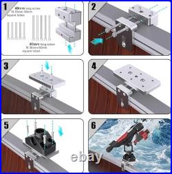 Combo Mount Fishing Rod Holders 360 4pack Rod Holder+rail Mount+track Mount