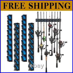 Compact Fishing Rod Rack Wall-Mounted Holder for 36 Rods with Soft Grip Design