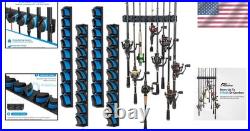 Compact Fishing Rod Rack Wall-Mounted Holder for 36 Rods with Soft Grip Design