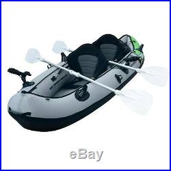 Cormorant Inflatable 2 Person Fishing Kayak Set with 6 Rod Holders, Paddles, Dou