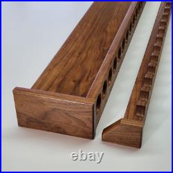 Custom Fishing Rod Rack, Solid Walnut Wood 8 Rods, 18 Inches