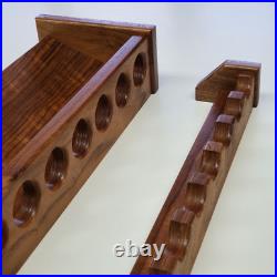 Custom Fishing Rod Rack, Solid Walnut Wood 8 Rods, 18 Inches