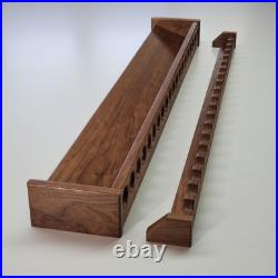 Custom Fishing Rod Rack, Solid Walnut Wood 8 Rods, 18 Inches