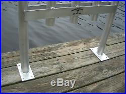 DECK OR DOCK MOUNT 5 ROD FISHING POLE HOLDER- Made in USA