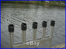 DECK OR DOCK MOUNT 5 ROD FISHING POLE HOLDER- Made in USA