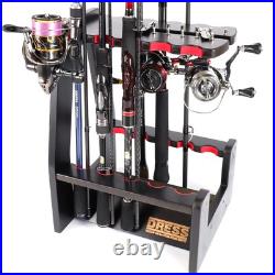 DRESS Wooden rod reel display stand open side rod holder viewing storage ro 561 DRESS Wooden rod reel display stand open side rod holder viewing storage ro 561