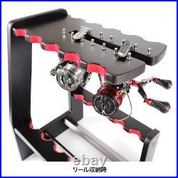 DRESS Wooden rod reel display stand open side rod holder viewing storage ro 561 DRESS Wooden rod reel display stand open side rod holder viewing storage ro 561