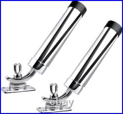 Deck Mount Fishing Rod Holder, Marine Grade Stainless Steel Adjustable Fishing