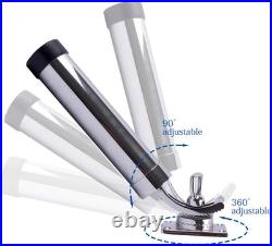 Deck Mount Fishing Rod Holder, Marine Grade Stainless Steel Adjustable Fishing