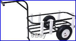 Deluxe Sea Striker Beach Cart Durable Pier Fishing Wagon Cooler, Rod Holders