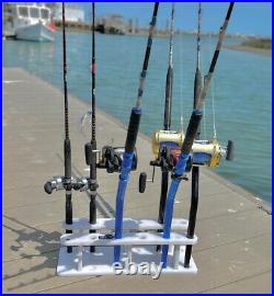 Dev Fishing 12 Pole Dock Organizer Fish Rod Storage Rack Holder Stand