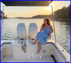 Dev Fishing Boat Straight Gunnell Rear Rod Holder White Seat Chair DS 100
