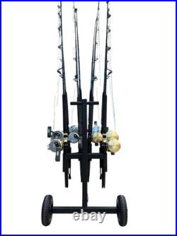 Dev Fishing Offshore Rod Holder Organizer Storage Dock Transport Roller Cart