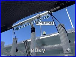 Dev Fishing SS100 Center Console Boat Rod Holder Stern Sun Shade Cover BLACK