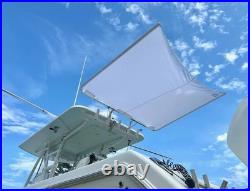 Dev Fishing SS200 White Dual Boat Stern Rod Holder Shade Canopy Top Cover 2.0