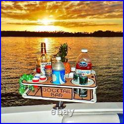 Docktail Boat Table Caddy with SeaDek Kit Option and All Angle Adjustable Rod Ho