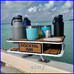 Docktail Boat Table Caddy with SeaDek Kit Option and All Angle Adjustable Rod Ho