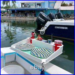 Docktail Boat Utility Table and All Angle Adjustable Rod Holder Mount Optional