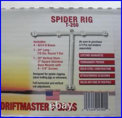 Driftmaster T250 4 Place Trolling Bar With Bases Fits 3/8 Rod Holders
