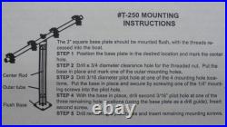 Driftmaster T250 4 Place Trolling Bar With Bases Fits 3/8 Rod Holders