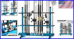 Durable Aluminum Fishing Rod Rack Organize 24-48 Rods, Minimal Space Needed
