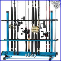 Durable Aluminum Fishing Rod Rack Organize 24-48 Rods, Minimal Space Needed