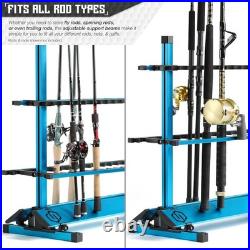 Durable Aluminum Fishing Rod Rack Organize 24-48 Rods, Minimal Space Needed