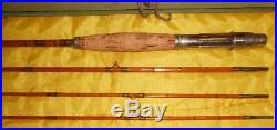 Early Unknown split bamboo 3/2 pc. 8 1/2 ft fly rod with holder