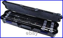 Elegant Black Portable Fishing Rod Storage, 65 ft Rod Capacity, Easy Transport