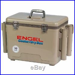 Engel Coolers 30 Quart Leak Proof Insulated Cooler Drybox with 4 Rod Holders