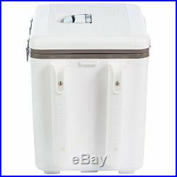 Engel Leak Proof Outdoor Camping Cooler/Dry Box 30 Qt with Rod Holders White