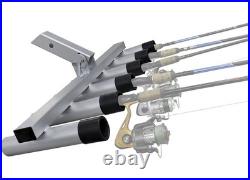 Extreme Max 3005.4275 Aluminum Pivoting 6-Rod Fishing Rod Holder For 2 Hitch