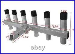 Extreme Max 3005.4275 Aluminum Pivoting 6-Rod Fishing Rod Holder For 2 Hitch