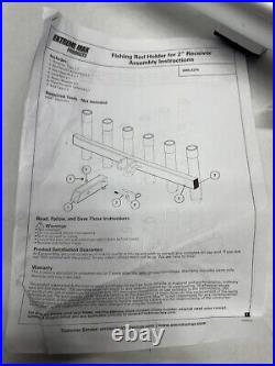 Extreme Max Alum Fishing Rod Holder 2 Hitch 6-Rod #3005.4275 whse2.27a3
