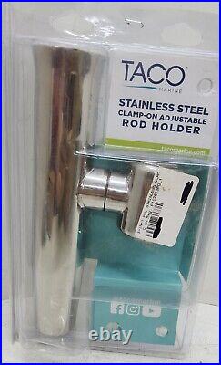 # F16-2623POL-1 NEW Taco Metals Stainless Steel Clamp On Adjustable Rod Holder