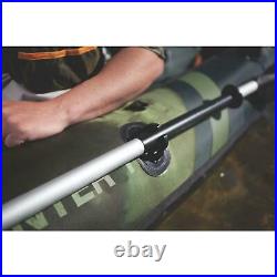 FISHING KAYAK 2-Person Inflatable 18-Gauge PVC Adjustable Rod Holder Green