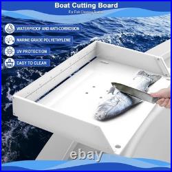 Fishing Boat Cutting Board, Bait Board with 360° Adjustable Rod Holder