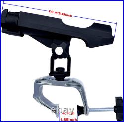 Fishing Boat Rods Holder with Large Clamp Opening 360 Degree Adjustable