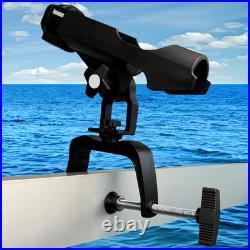 Fishing Boat Rods Holder with Large Clamp Opening 360 Degree Adjustable