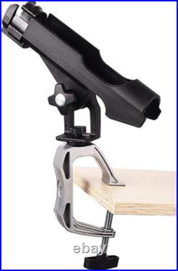 Fishing Boat Rods Holder with Large Clamp Opening 360 Degree Adjustable