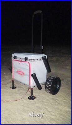Fishing Cart Bass Northern Lake River Fish Shore Cooler With Wheels Rod Holders